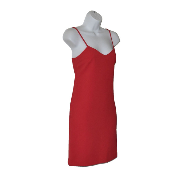 A8 NWT TRINA TURK Bright Red Spaghetti Strap Mini Ferris Summer Dress Size P - Picture 2 of 7